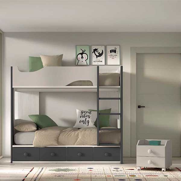 Dormitorio Juvenil con Litera F204 | Glicerio Chaves en Muebles Lara