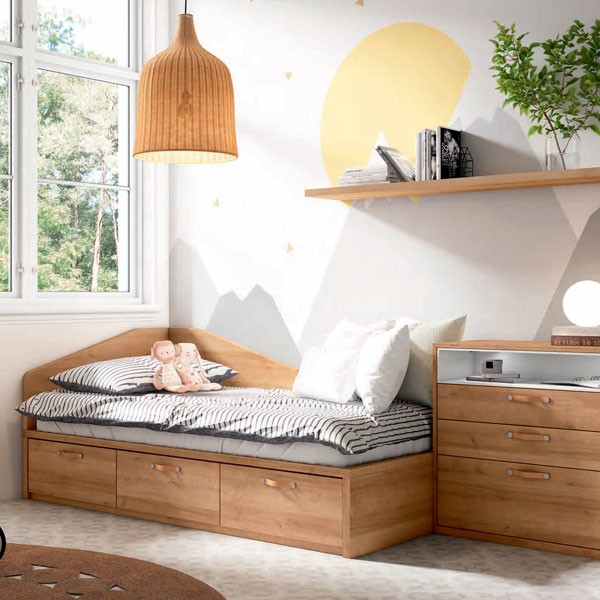 Dormitorio Adapt modelo 7 con zona de cama y cómoda